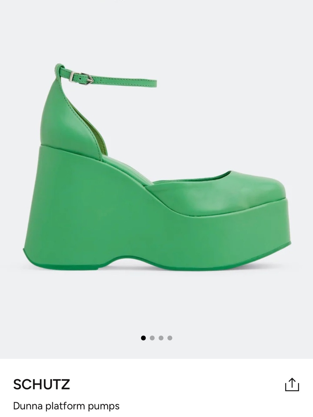 SCHUTZ Green Dunna Platform Pumps with Ankle Strap size EU 39 US 8/8.5